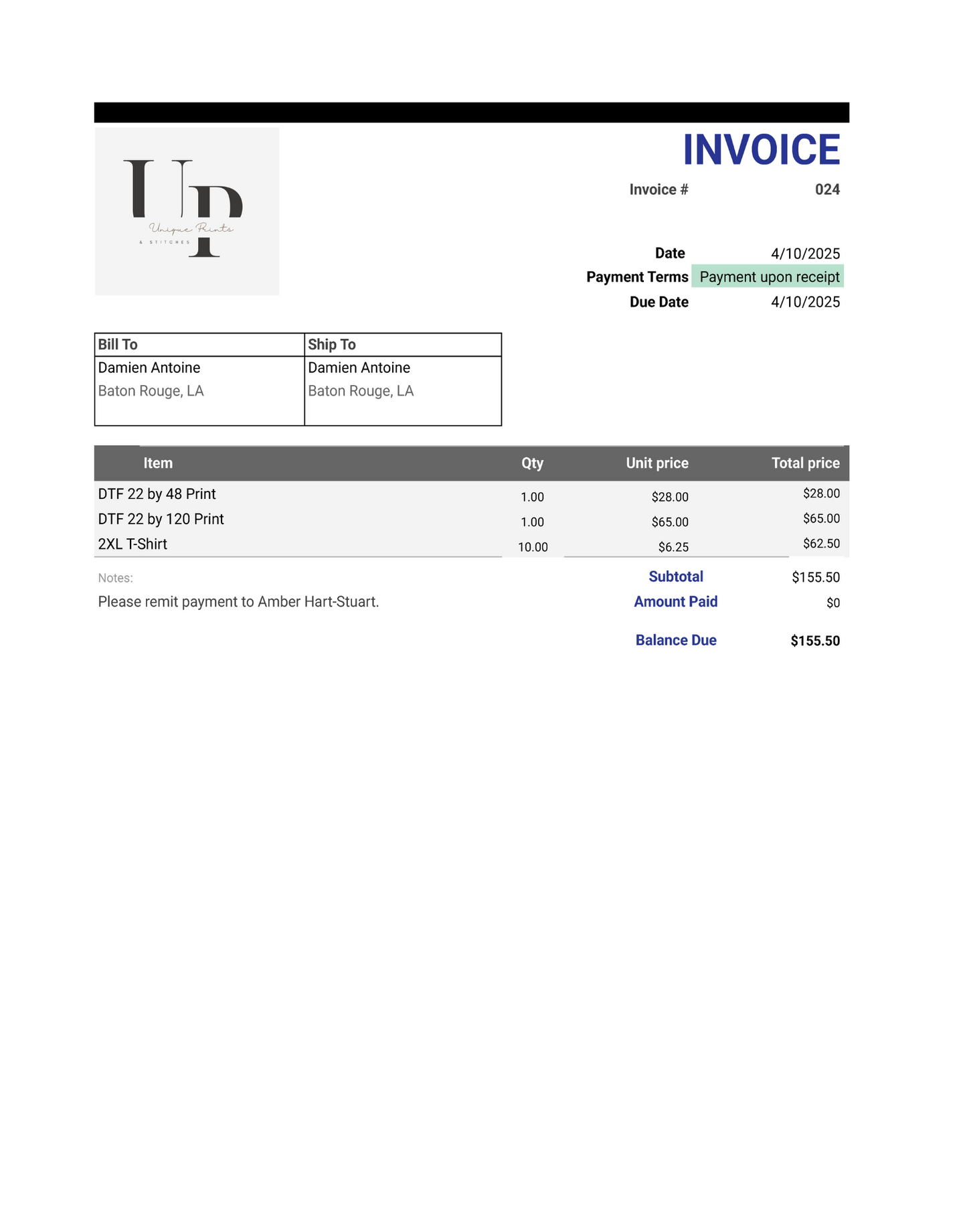 Invoice 024